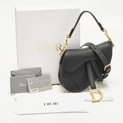 Pre Owned Dior Saddle Mini Black Leather Bag