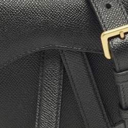 Pre Owned Dior Saddle Mini Black Leather Bag