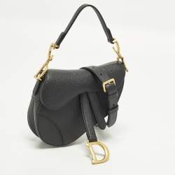 Pre Owned Dior Saddle Mini Black Leather Bag