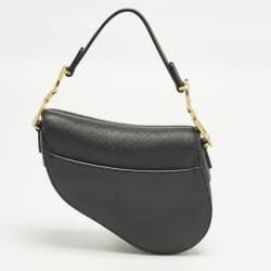 Pre Owned Dior Saddle Mini Black Leather Bag