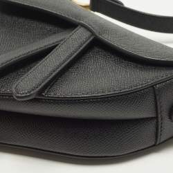 Pre Owned Dior Saddle Mini Black Leather Bag
