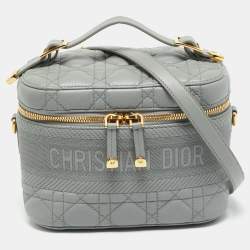 Pre Owned Dior DiorTravel Small Grey Leather Vanity Case