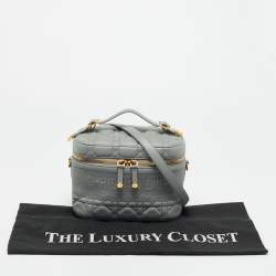 Pre Owned Dior DiorTravel Small Grey Leather Vanity Case