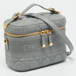 Pre Owned Dior DiorTravel Small Grey Leather Vanity Case