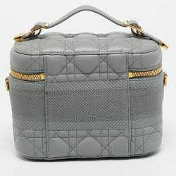 Pre Owned Dior DiorTravel Small Grey Leather Vanity Case
