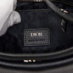Pre Owned Dior Black Grained Calfskin Saddle Soft Bag