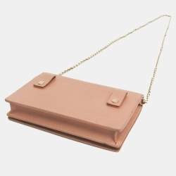 Pre Owned حقيبة كتف سلسلة 30 مونتيان كريستيان ديور جلدية زهري بيج