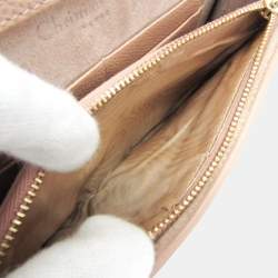 Pre Owned حقيبة كتف سلسلة 30 مونتيان كريستيان ديور جلدية زهري بيج