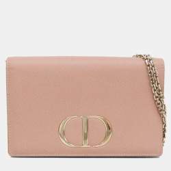 Pre Owned حقيبة كتف سلسلة 30 مونتيان كريستيان ديور جلدية زهري بيج