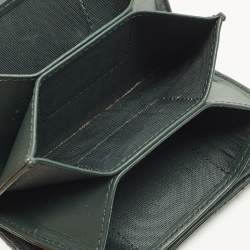 Pre Owned Dior Lady Dior Green 5 Gusset Cannage Patent Leather Card Holder