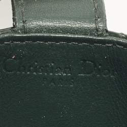 Pre Owned Dior Lady Dior Green 5 Gusset Cannage Patent Leather Card Holder