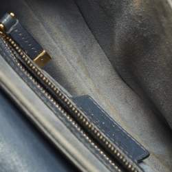 Pre Owned Dior Blue Oblique Leather Saddle Bag