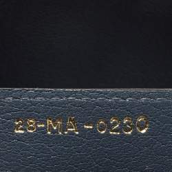 Pre Owned Dior Blue Oblique Leather Saddle Bag