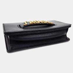 مملوكة مسبقًا حقيبة كتف بسلسلة جاديو دIOR جلد أسود