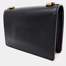 مملوكة مسبقًا حقيبة كتف بسلسلة جاديو دIOR جلد أسود