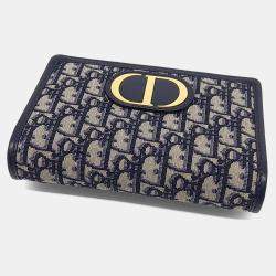 Pre Owned Dior Navy Blue Fabric 30 Montaigne Two-in-One Pouch Bag