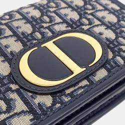 Pre Owned Dior Navy Blue Fabric 30 Montaigne Two-in-One Pouch Bag