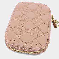 Pre Owned حقيبة كروس بودي حامل هاتف جلدي وردي ديور