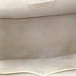 Pre Owned Dior White Leather Macrocannage Book Tote Bag Medium