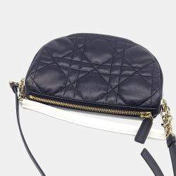 Pre Owned Dior Black, White Leather Vibe Hobo Bag Small