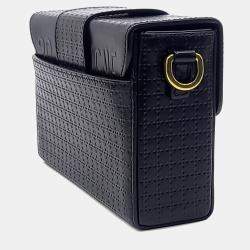 Pre Owned Dior Black Leather Montaigne Box Bag