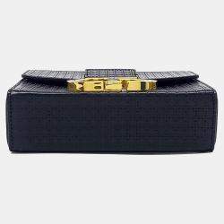 Pre Owned Dior Black Leather Montaigne Box Bag