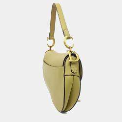 Pre Owned Dior Yellow Leather Saddle Bag