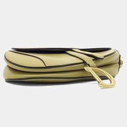 Pre Owned Dior Yellow Leather Saddle Bag