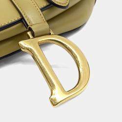 Pre Owned Dior Yellow Leather Saddle Bag