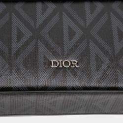 Pre Owned Dior Black CD Diamond Coated Canvas Safari Bag with Strap