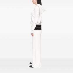 Pre Owned Dior Black Calfskin Macrocannage Diamond Caro Zipped Pouch With Chain