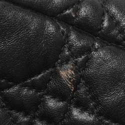 Pre Owned Dior Black Soft Lady Dior Large Cannage Leather Tote