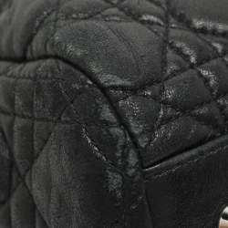 Pre Owned Dior Black Soft Lady Dior Large Cannage Leather Tote