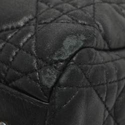 Pre Owned Dior Black Soft Lady Dior Large Cannage Leather Tote
