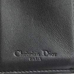 Pre Owned Dior Lady Dior Black Cannage Leather Trifold Wallet