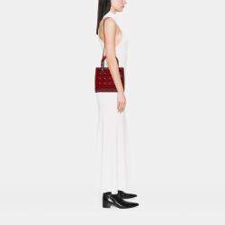 Pre Owned Dior Red Medium Patent Cannage Lady Dior