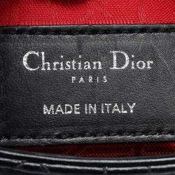 Pre Owned Dior Black Mini Lambskin Cannage Lady Dior