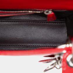 Pre Owned Dior Red Mini Patent Lady Dior