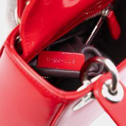 Pre Owned Dior Red Mini Patent Lady Dior