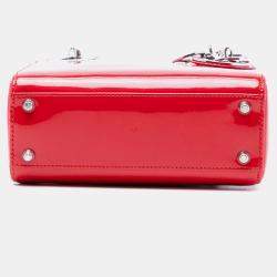 Pre Owned Dior Red Mini Patent Lady Dior
