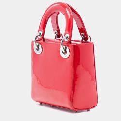 Pre Owned Dior Red Mini Patent Lady Dior