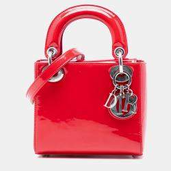 Pre Owned Dior Red Mini Patent Lady Dior
