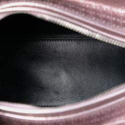 Pre Owned Dior Pink Medium Metallic Patent Microcannage Lady Dior
