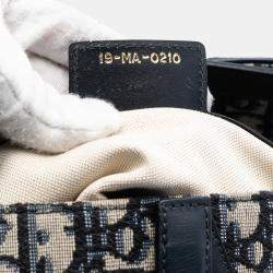 Pre Owned Dior Blue Oblique Canvas Saddle Bag