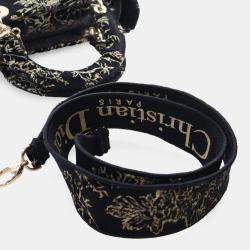 Pre Owned Dior Black Medium Embroidered Canvas Toile de Jouy Lady D Lite