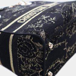 Pre Owned Dior Black Medium Embroidered Canvas Toile de Jouy Lady D Lite