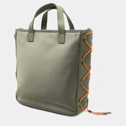 Pre Owned Dior Green Sacai Nylon and Leather Saddle Tote