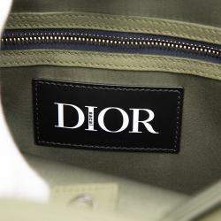 Pre Owned Dior Green Sacai Nylon and Leather Saddle Tote