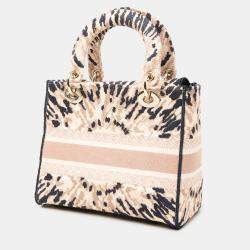 Pre Owned Dior Pink Medium Embroidered Canvas Tie Dye Lady D Lite