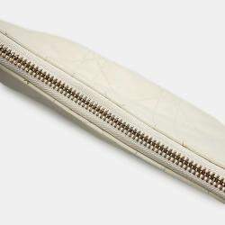 Pre Owned Dior Macrocannage Cd Lounge Hobo Bag Latte White Lambskin